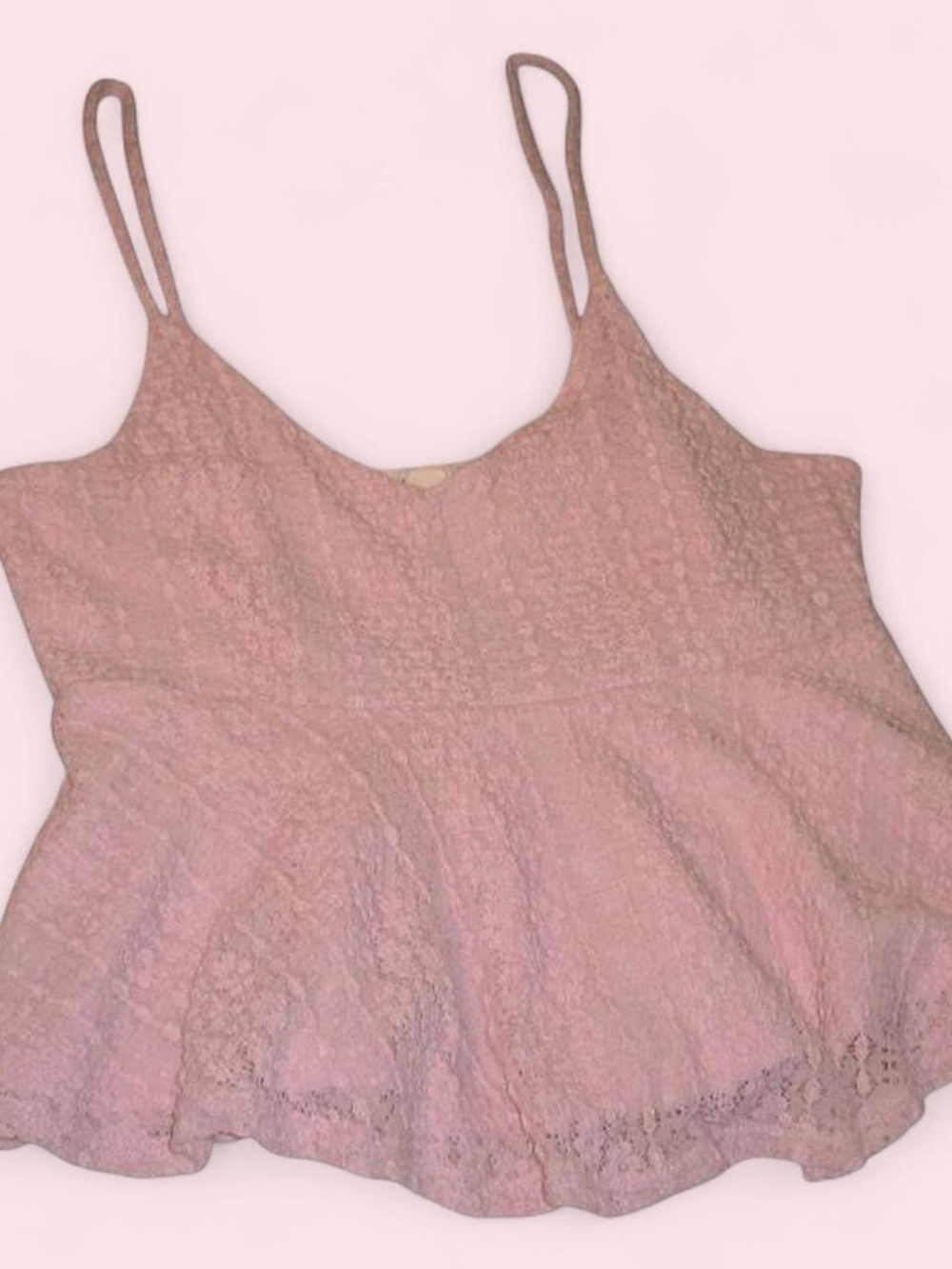 Garage Dusty Pink Lace Peplum Camisole